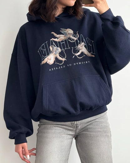 Oversized  Hoodie with Kangaroo Pocket – Casual Streetwear Pullover Sweatshirt"