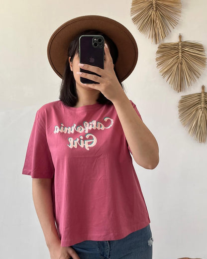 California Girl Graphic Oversized Cotton T-Shirt –