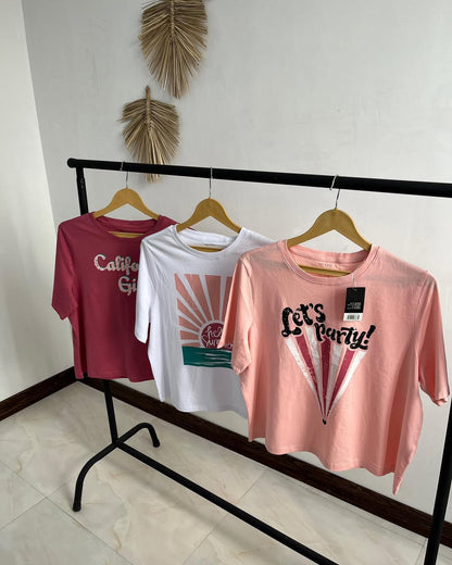 California Girl Graphic Oversized Cotton T-Shirt –