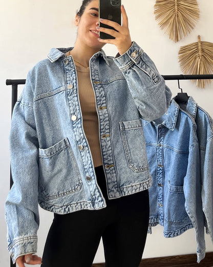 Girl's long  sleeve denim  color